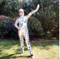 Silver girl dance mirror outfit for show